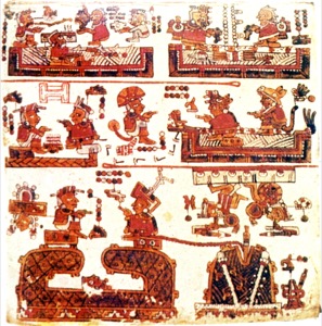 Una página de códice maya que presenta múltiples escenas rituales — Anónimo mixteco
