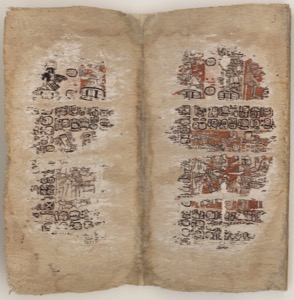Páginas de un códice prehispánico — Anónimo maya