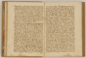 Manuscrito antiguo abierto — Anónimo novohispano (Códice Ramírez)
