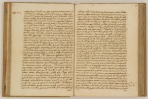 Páginas abiertas de un antiguo manuscrito o códice — Anónimo novohispano (Códice Ramírez)