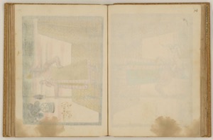 Un manuscrito abierto muestra una ilustración descolorida en la página — Anónimo novohispano (Códice Ramírez)