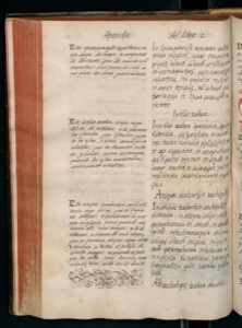 Página de un antiguo volumen con texto impreso en columnas — Bernardino de Sahagún (coord.)