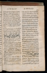 Página de antiguo libro impreso con texto y miniaturas — Bernardino de Sahagún