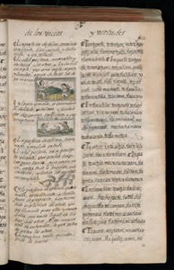 Página de un códice o libro antiguo que presenta texto — Bernardino de Sahagún (coord.)