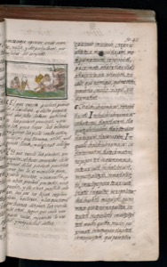 Página de un manuscrito medieval con texto en latín o — Bernardino de Sahagún (coord.)