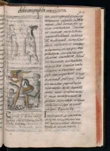 Ilustraciones y texto de un códice colonial mexicano — Bernardino de Sahagún