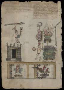 Códice con escenas rituales y simbólicas — Anónimo otomí