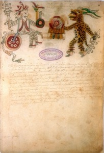 Pintura del Códice Florentino con figuras antropomorfas y zoomorfas — Bernardino de Sahagún (coord.)