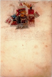 Retrato de un gobernante mexica con indumentaria ceremonial — Anónimo tlacuilo (Códice Ixtlilxóchitl)