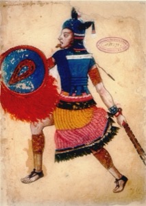 Guerrero Mexica con Armadura Colorida — Anónimo tlacuilo (Códice Ixtlilxóchitl)
