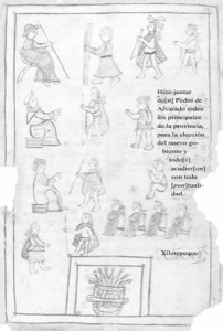 Representación de una asamblea de principales de una provincia — Anónimo otomí