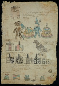 Pintura antigua de indios con jeroglíficos — Matricula de los Tributos