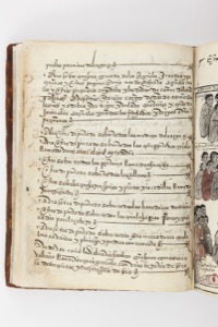 Páginas abiertas de un manuscrito antiguo — Anónimo purépecha
