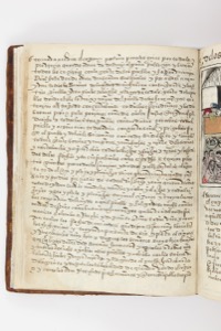 Página abierta de un antiguo códice o manuscrito — Anónimo purépecha