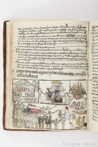 Página de un códice colonial que combina texto manuscrito