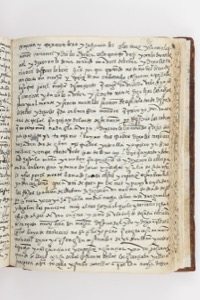 Página de un manuscrito antiguo abierto — Anónimo purépecha