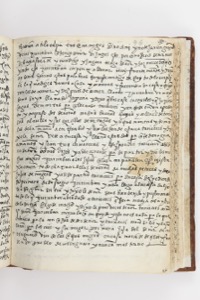 Página antigua con escritura manual en latín — Anónimo (atribuido a Jerónimo de Alcalá, OFM)