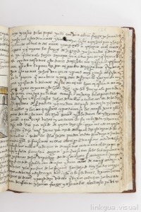 Página de un manuscrito antiguo con escritura a mano