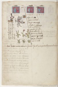 Códice con registro de tributos y eventos históricos en náhuatl