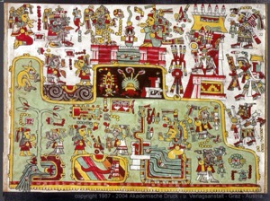 Fragmento ilustrado de códice maya — Anónimo mixteco