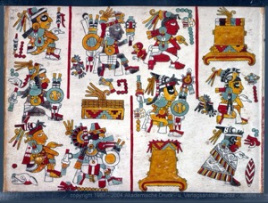 Códice Maya — Con figuras antropomorfas y zoomorfas — Anónimo mixteco