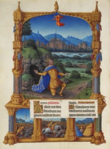 La súplica del rey en el paisaje — Folio 100v The Penance Of