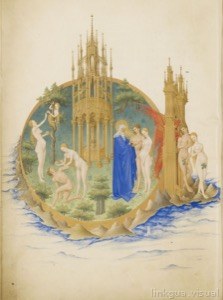 Jardín del Edén y el Pecado Original — Anónimo (miniaturista medieval)