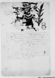 Representación de una deidad mexica con jeroglíficos — Anónimo