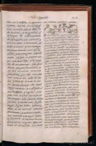 Página abierta de un manuscrito o libro antiguo — Bernardino de Sahagún