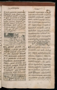 Página de un manuscrito o libro antiguo con texto — Bernardino de Sahagún
