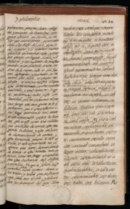 Página de un antiguo manuscrito — Bernardino de Sahagún