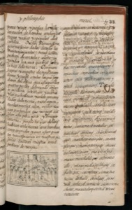 Página de un códice o libro antiguo con texto manuscrito — Bernardino de Sahagún
