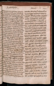 Página de un manuscrito antiguo con texto escrito a mano — Bernardino de Sahagún