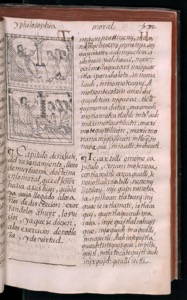 Página de un códice o libro antiguo con texto manuscrito — Bernardino de Sahagún