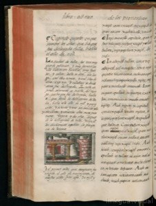 Página manuscrita con miniatura en un libro antiguo