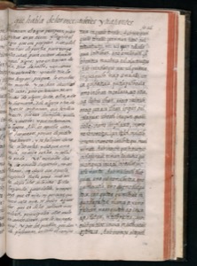 Página de un manuscrito o libro antiguo — Bernardino de Sahagún