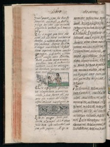 Página de un manuscrito ilustrado antiguo — Bernardino de Sahagún