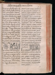 Página de un manuscrito o libro antiguo con texto — Bernardino de Sahagún