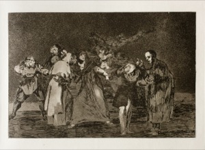 Una escena fantástica y aterradora con figuras humanas — Francisco de Goya
