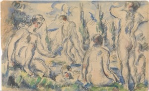 Grupo de desnudos femeninos en un entorno natural — Anónimo precolombino
