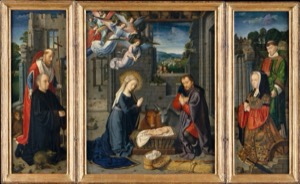 Tríptico de la Natividad con donantes — Anónimo precolombino