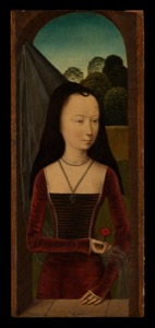 Retrato de dama con flor roja — Anónimo precolombino