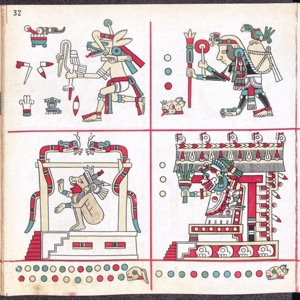 Códice Mágico — Maya o Tolteca con Figuras Mitológicas — Tlacuilo anónimo