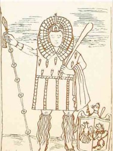 Representación de un líder indígena — Anónimo (manuscrito medieval)