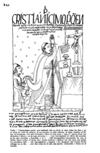 Grabado que ilustra una escena religiosa — Anónimo (manuscrito medieval)