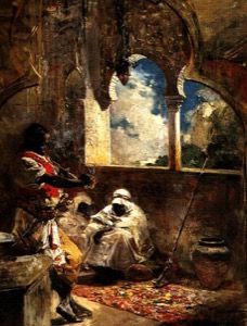 Escena oriental en interior con figuras — Arturo Michelena