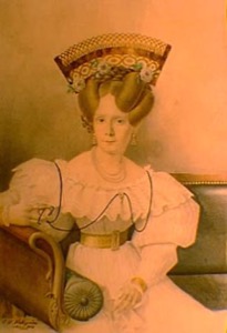 Retrato de dama con tocado elaborado — Charles Henri Pellegrini