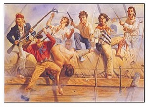 Naval en cubierta de navío — Combate En los