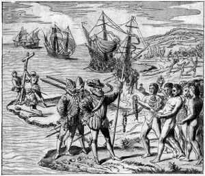 Desembarco en América: Encuentro de dos mundos — D268 Premier D Barquement de Colomb Aux Indes