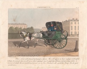 Un coche tirado por caballos en una calle adoquinada — Daniel Thomas Egerton